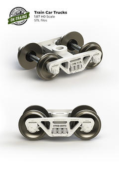 Train Car Trucks - H0 Scale 3D print model